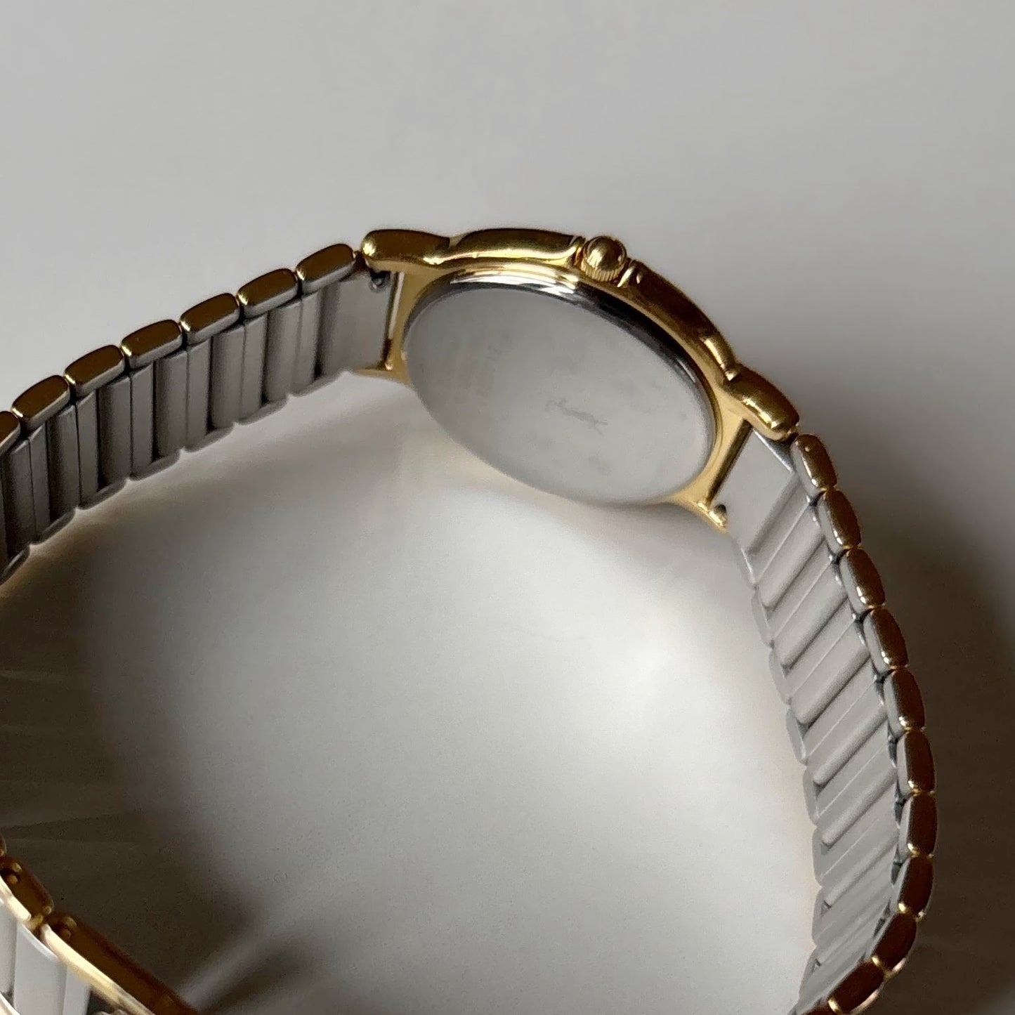 Yves Saint Laurent 1990s Navy Round Dial Two Tone Watch