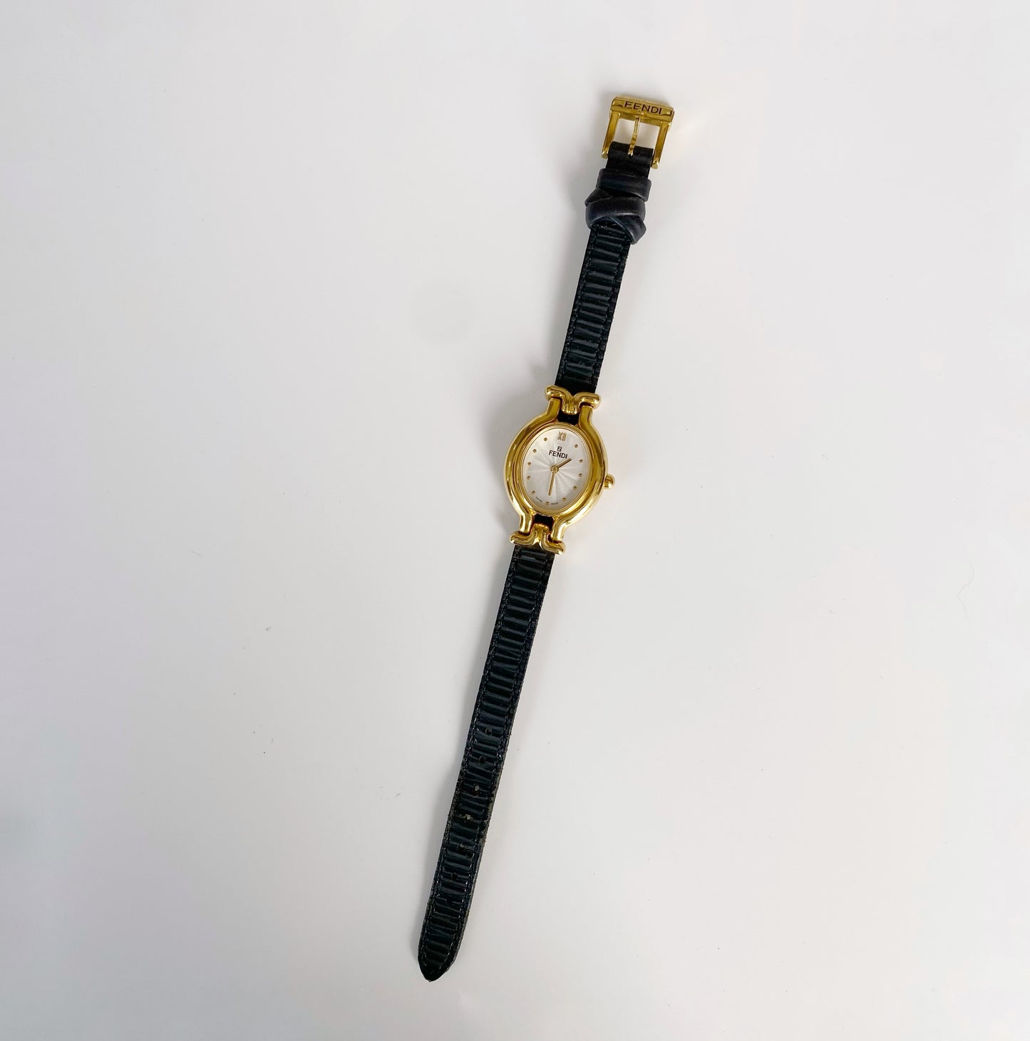 Fendi 1990s Interchangeable Belt Watch with 8 leather straps and case