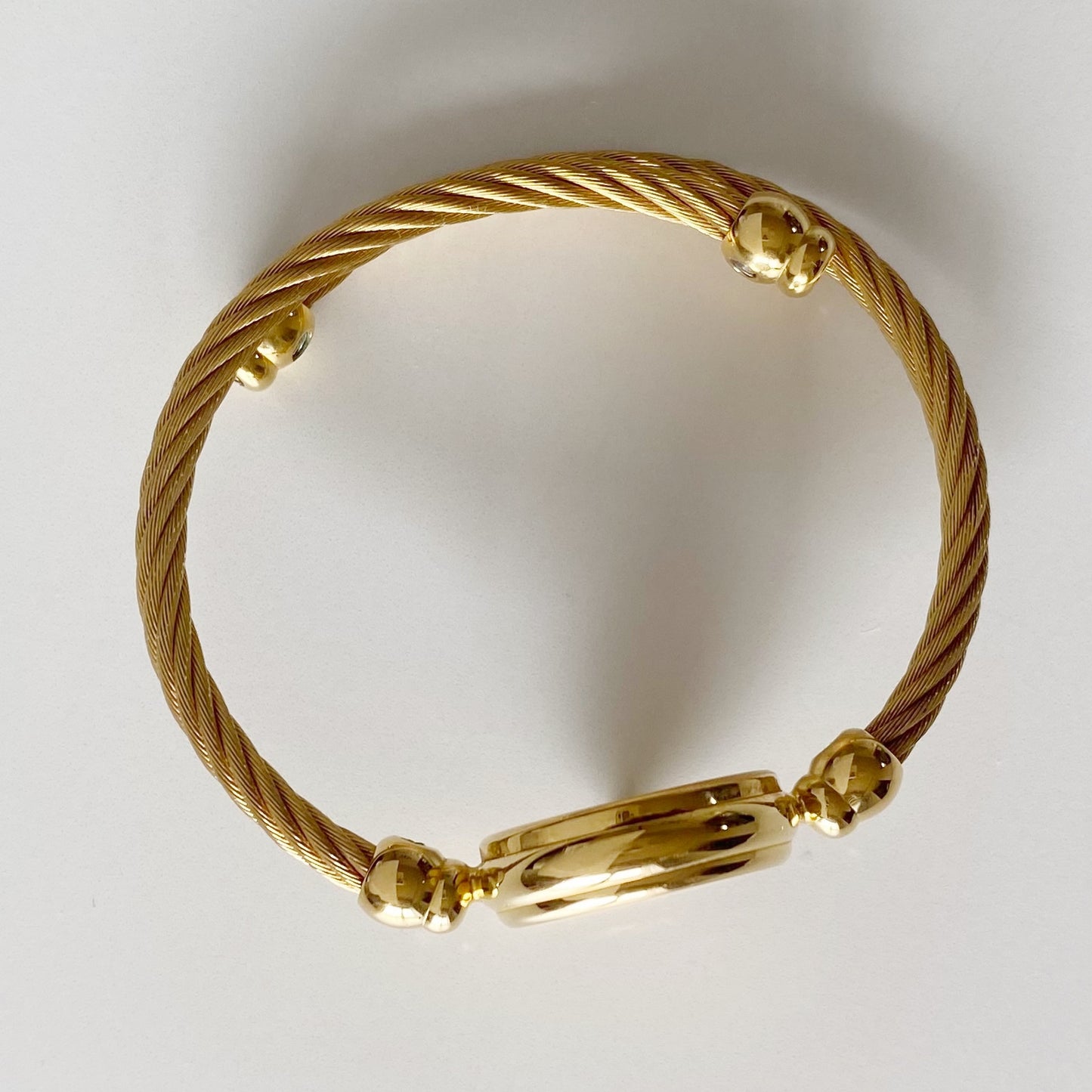 Gucci 1990s Seashell Dial Gold Plated Bangle Watch