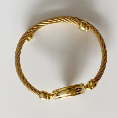 Gucci 1990s Seashell Dial Gold Plated Bangle Watch