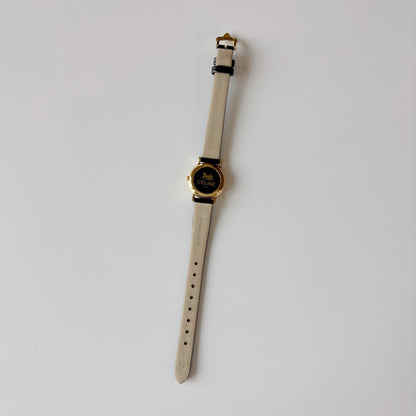 Celine 1990s Round Dial Gold Plated Watch