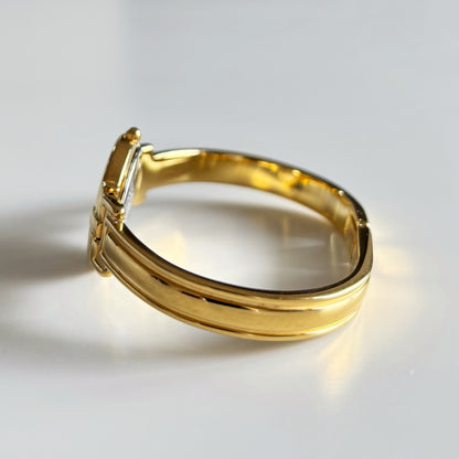 Givenchy 1990s Round Dial Gold Plated Bangle Watch
