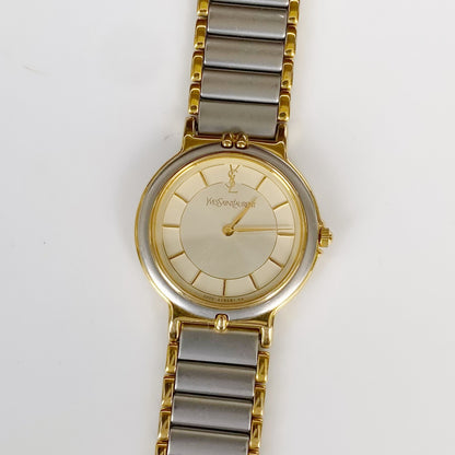 Yves Saint Laurent 1990s Two Tone Round Watch