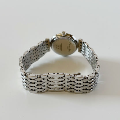 Dior 1990s Round Dial Stainless Steel Watch