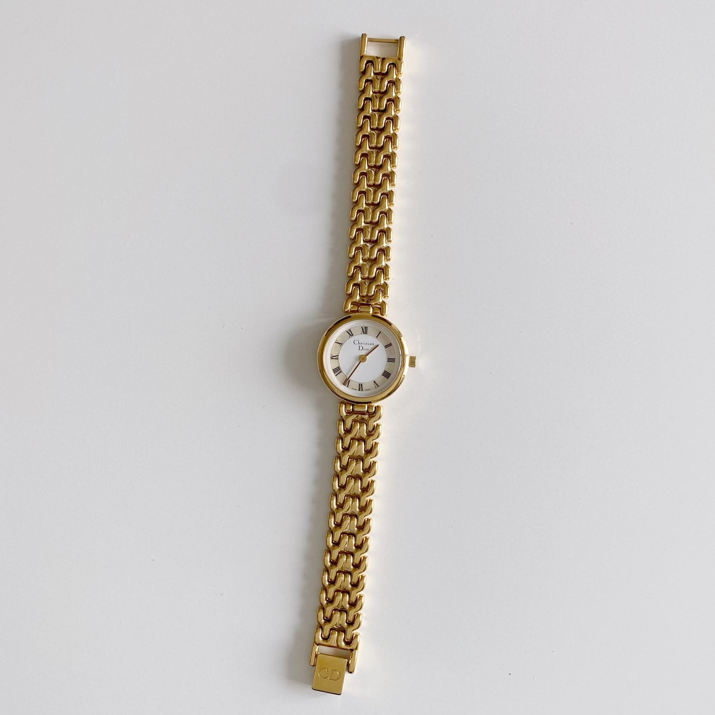 Dior 1990s Seashell Dial Round Watch