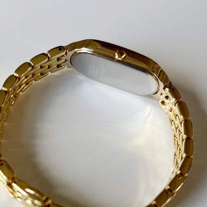 Yves Saint Laurent 1990s Oval Dial Gold Plated Watch