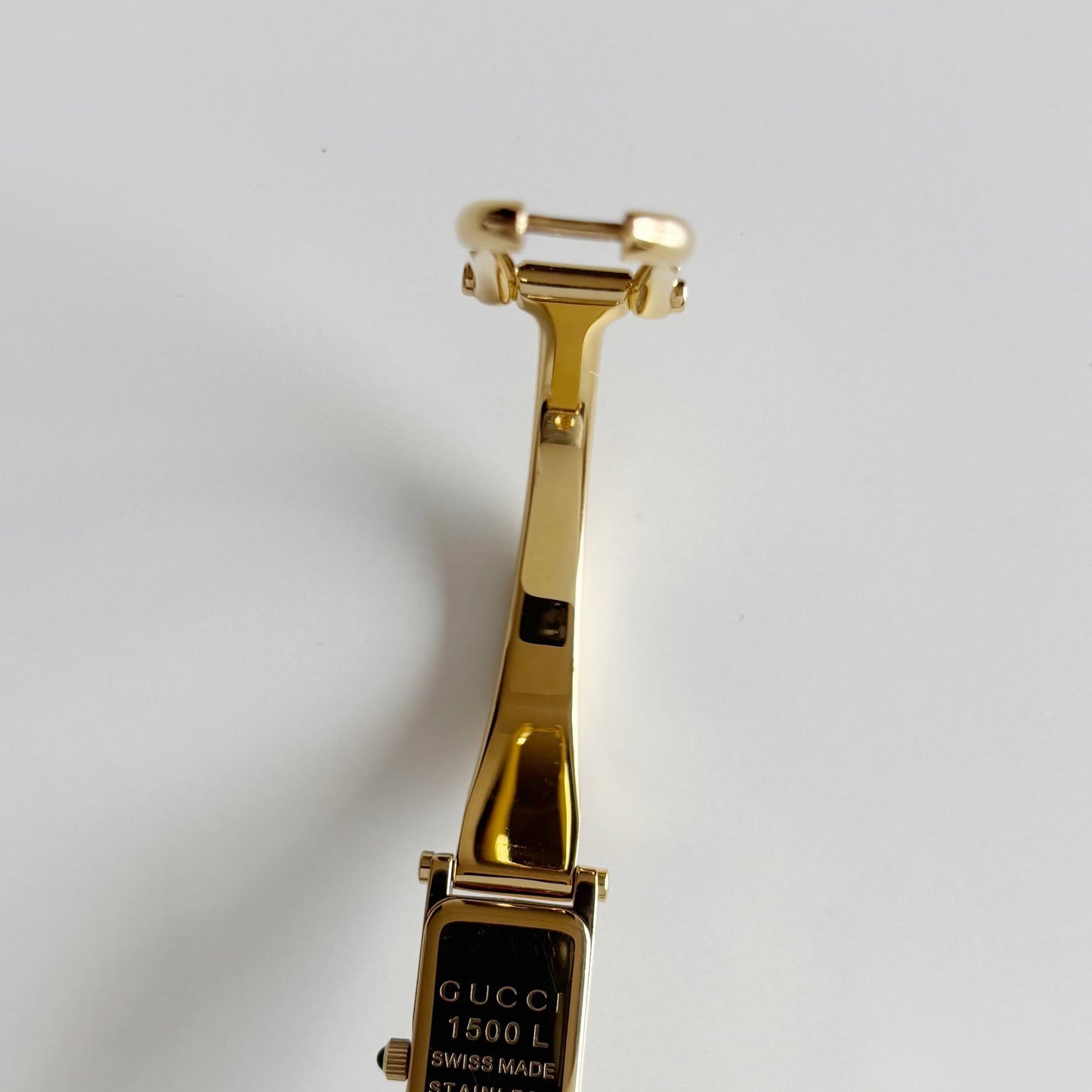 Gucci 1990s Seashell Dial Gold Plated Bangle Watch