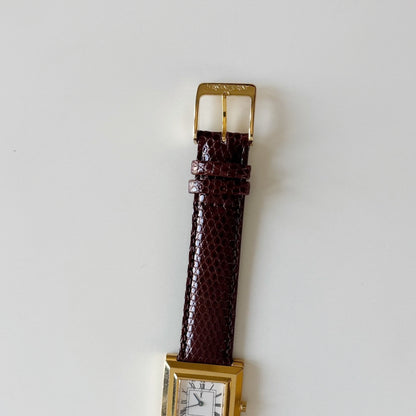 Yves Saint Laurent 1990s Square Dial Gold Plated Watch