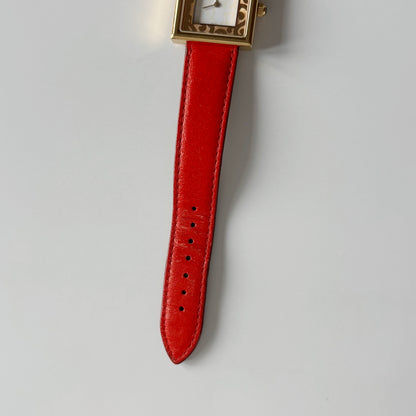 Yves Saint Laurent 1990s Square Dial Gold Plated Watch