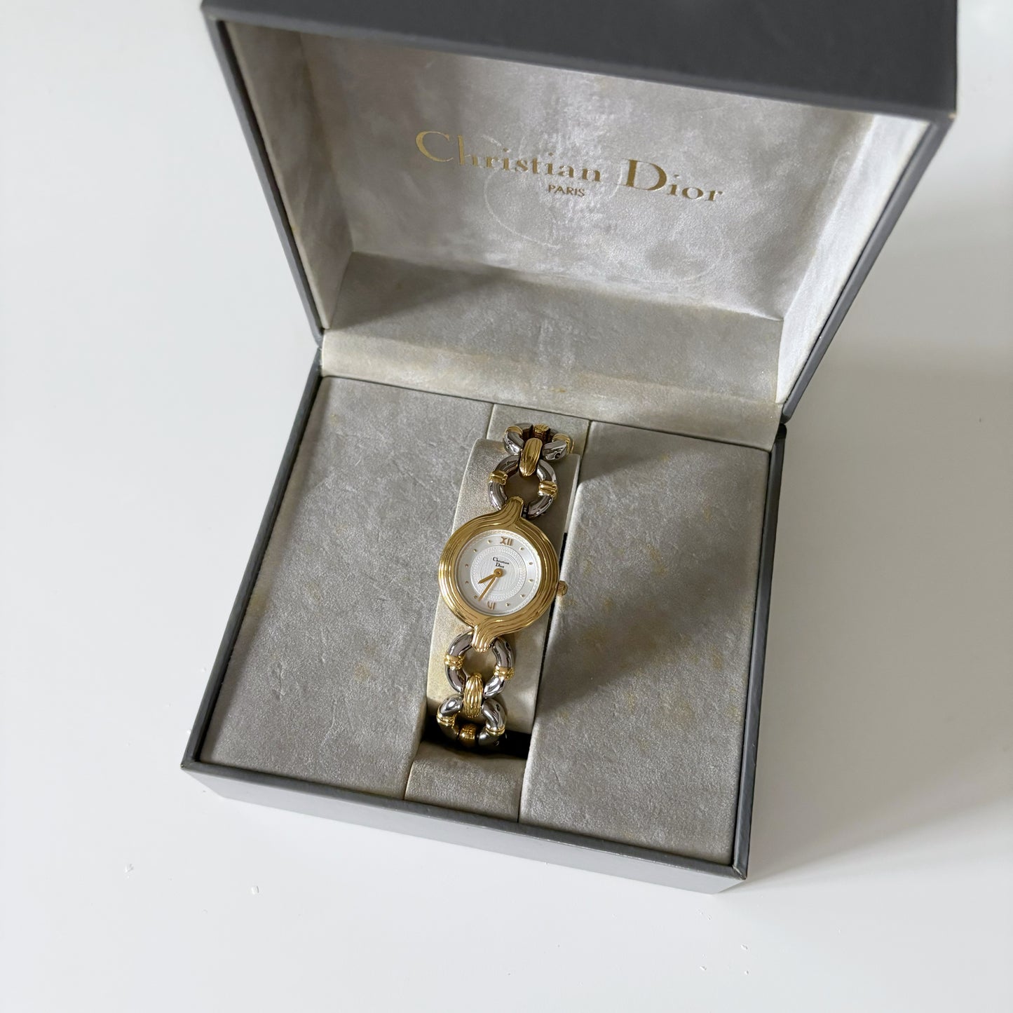 Dior 1980s Two Tone Round Watch