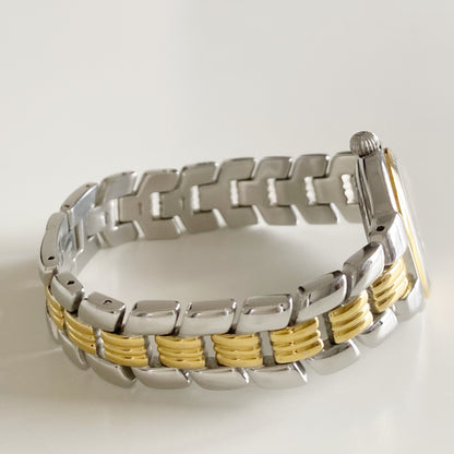 Fendi 1990s Date Round Dial Two Tone Watch