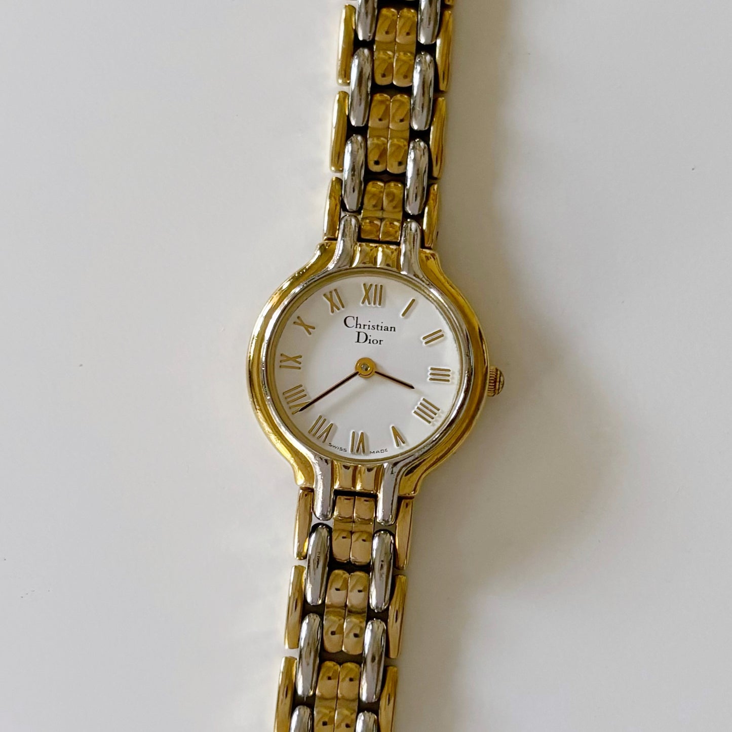 Dior 1990s Round Two Tone Watch