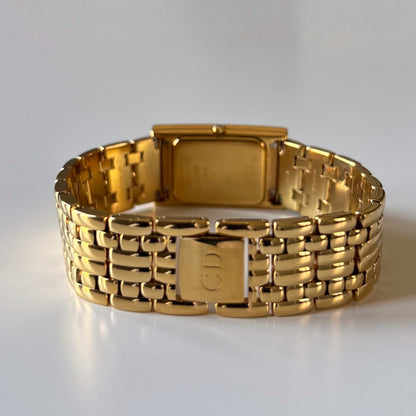 Dior 1990s Sub second Tank Gold Plated Watch