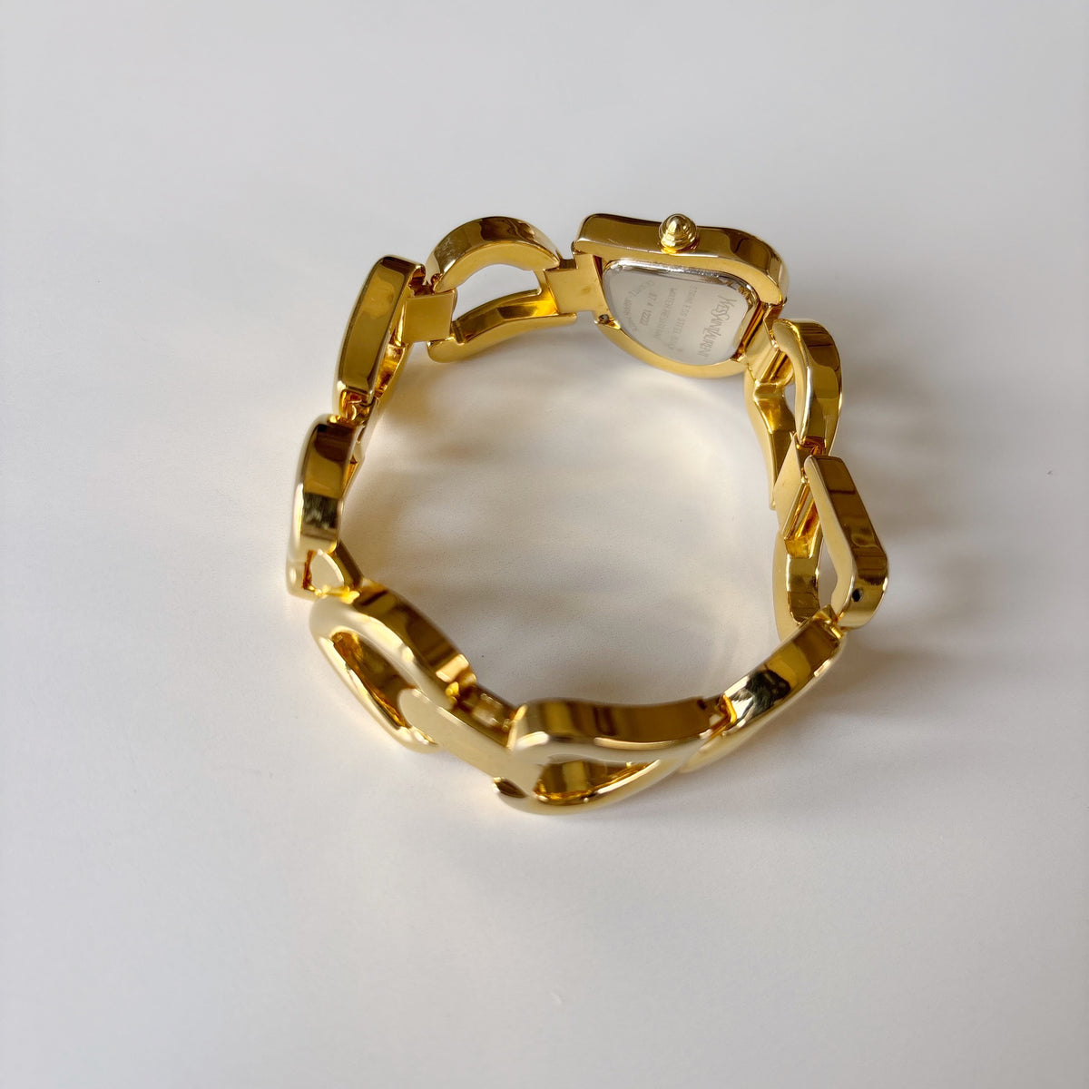 Yves Saint Laurent 1990s Heart  Dial Band Gold Plated Watch