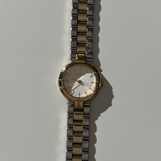 Yves Saint Laurent 1990s Round Dial Two Tone