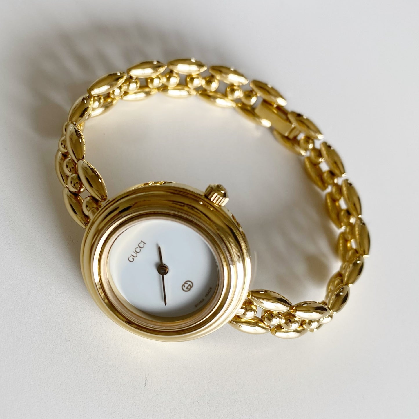 Gucci 1990s Interchangeable Bezel Gold Plated Watch with 6 bezels, case (160mm)