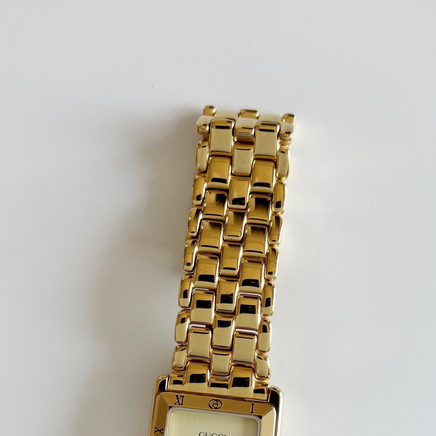Gucci 1990s Tank Gold Plated Watch (Large)