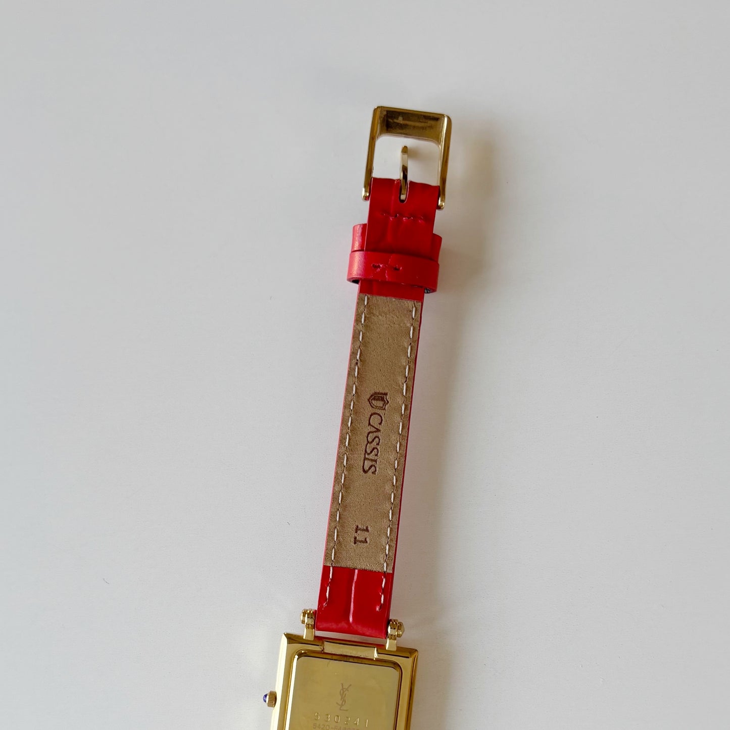Yves Saint Laurent 1990s Square Dial Gold Plated Watch