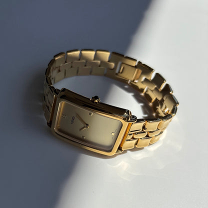 Fendi 1990s Tank Gold Plated Watch (Large)