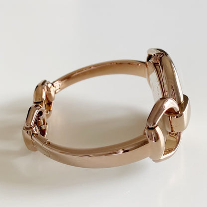 Gucci Early 2000s Seashell Dial Gold Plated Bangle Watch