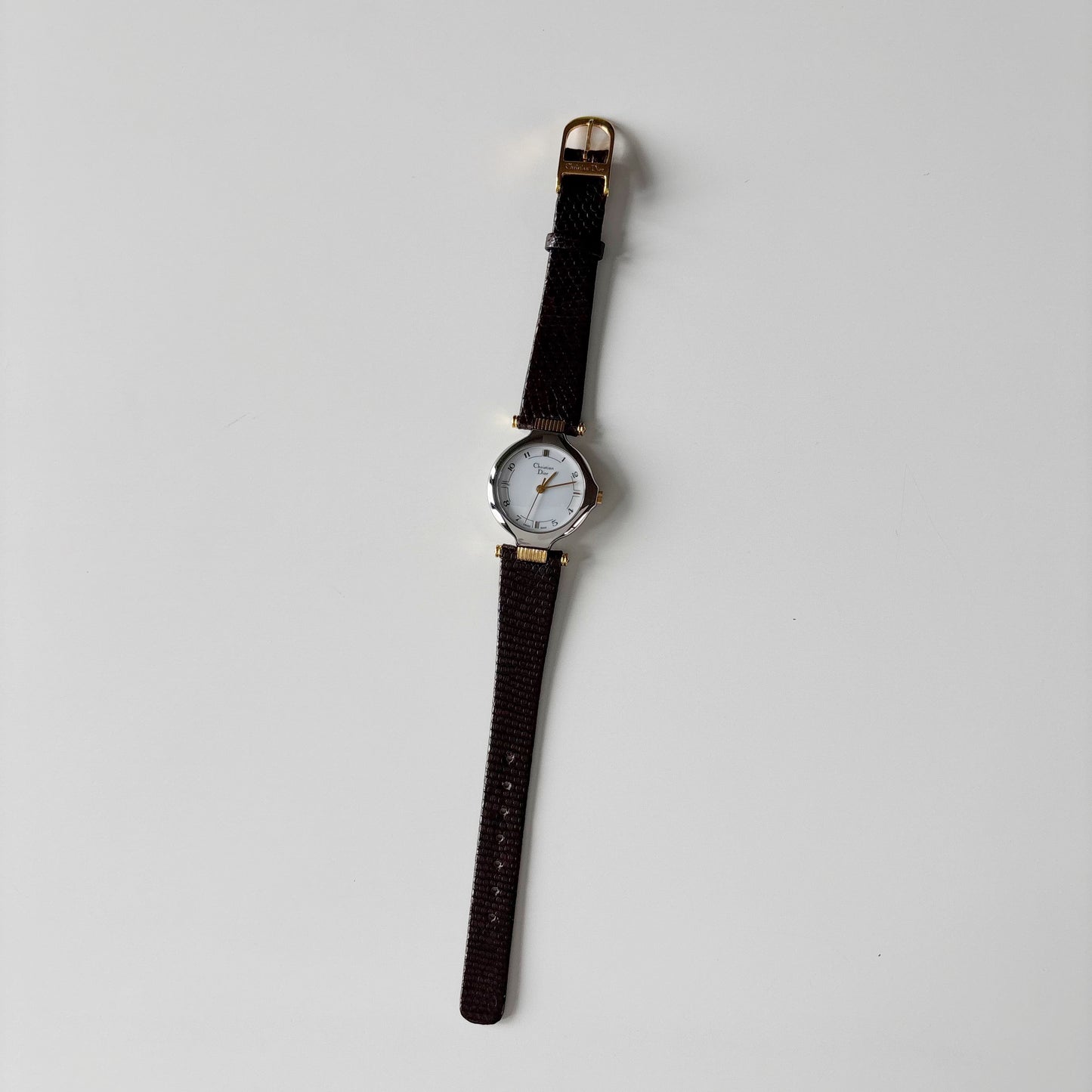 Dior 1990s Round Dial Two Tone Watch