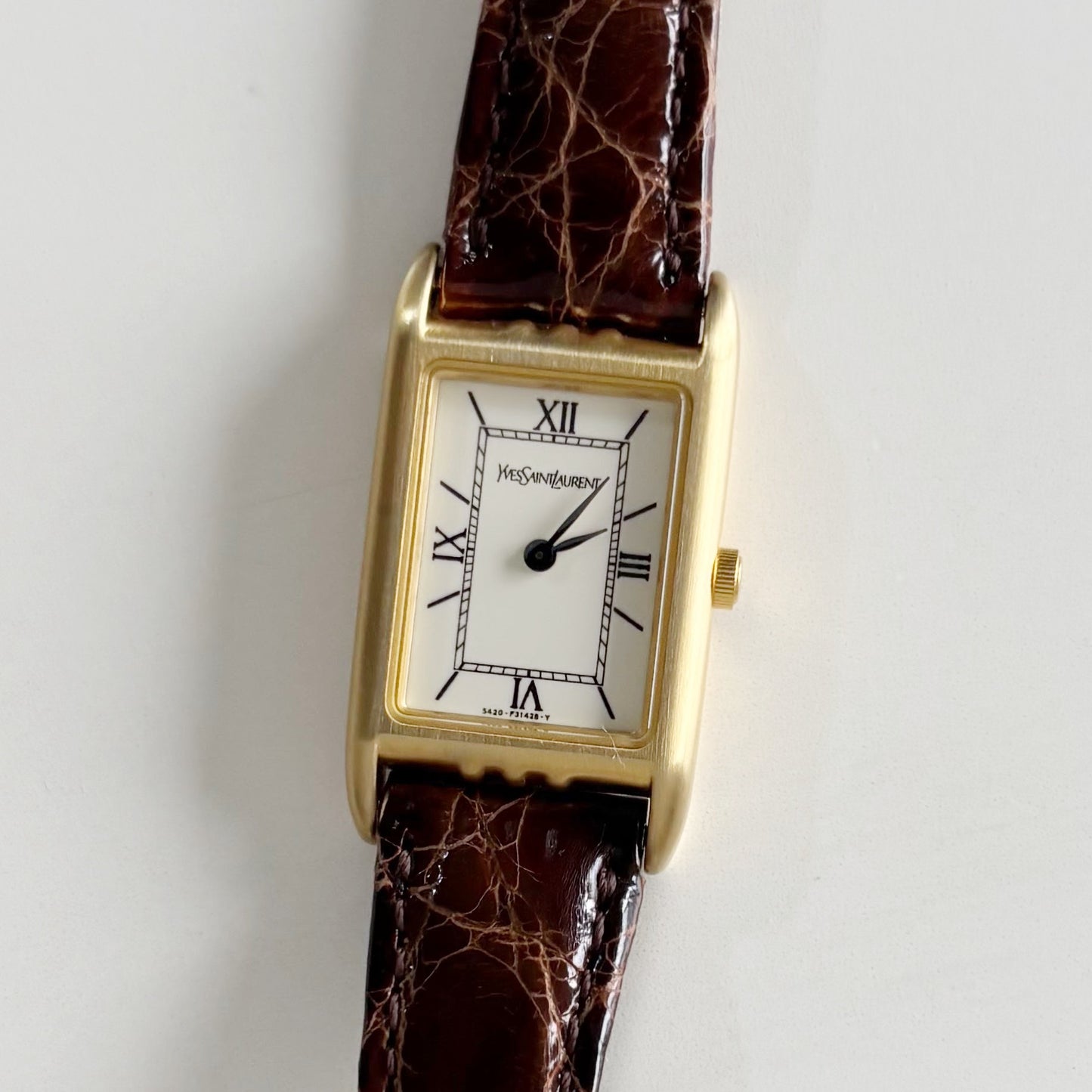 Yves Saint Laurent 1990s Tank Gold Plated Watch
