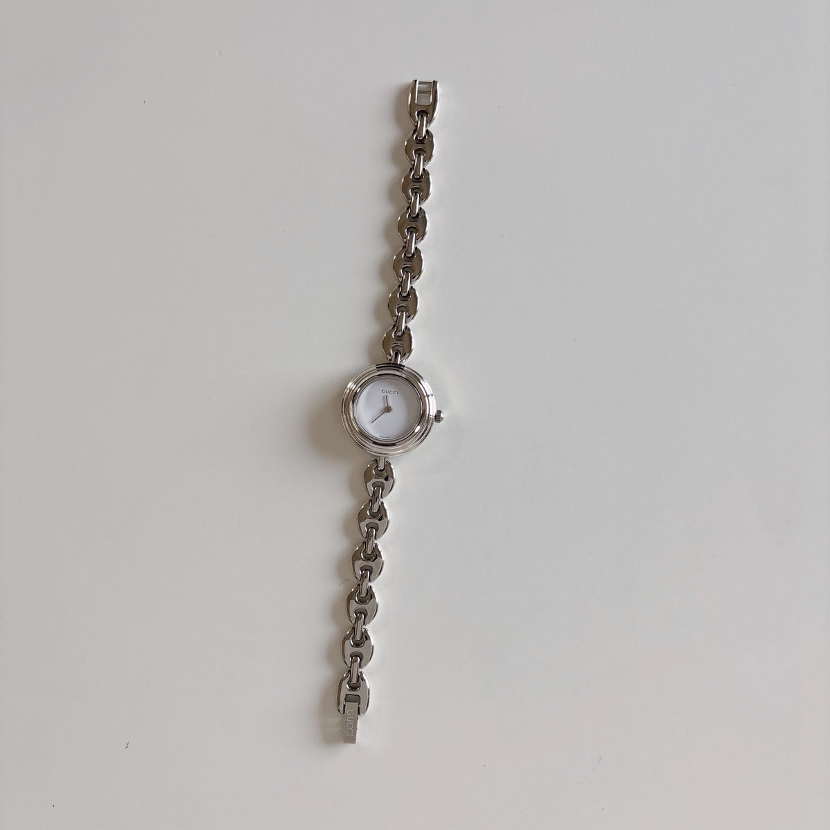 Gucci 1990s Interchangeable Bezel Stainless steel Chain Watch with 6 bezels, case (165mm)