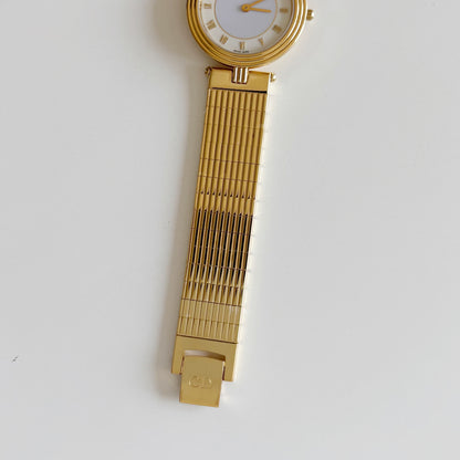 Dior 1990s Round Dial Gold Plated Watch (Large)