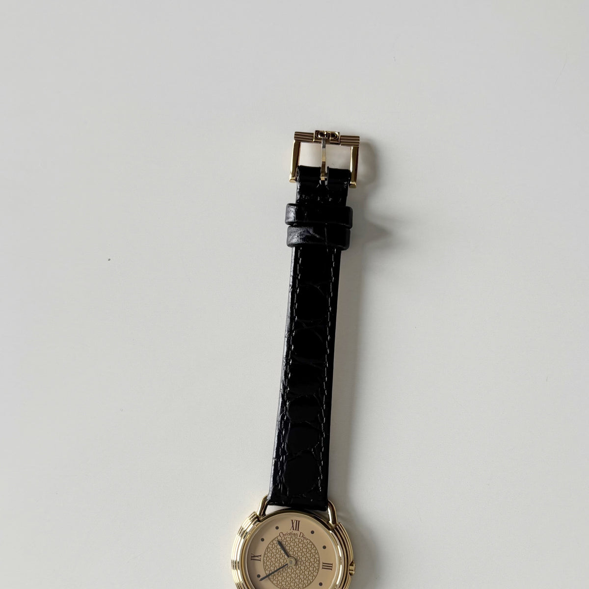 Dior 1990s Round Dial CD Logo Gold Plated Watch