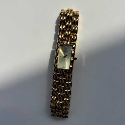 Fendi 1990s Gold Dial Gold Plated Watch