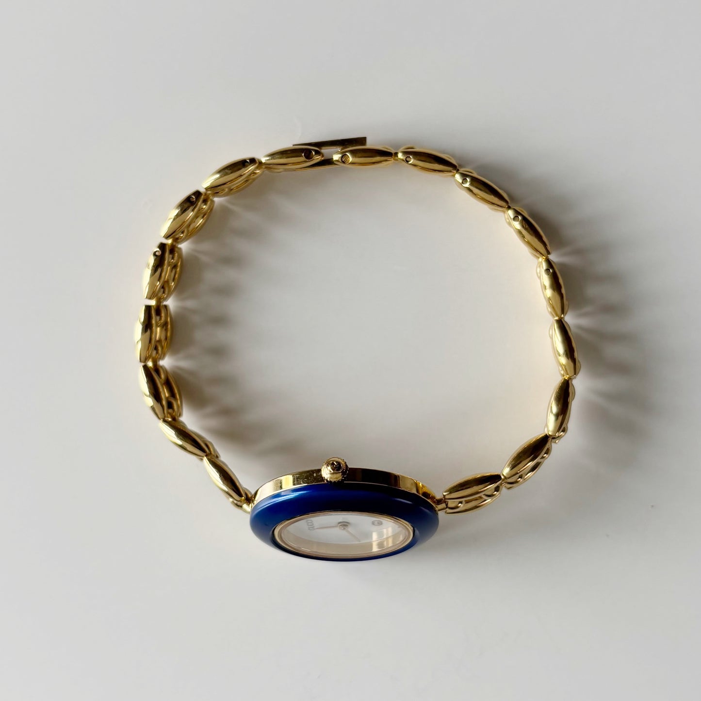 Gucci Interchangeable Bezel Gold Plated Rice Chain Watch with 6 bezels, case (168mm)