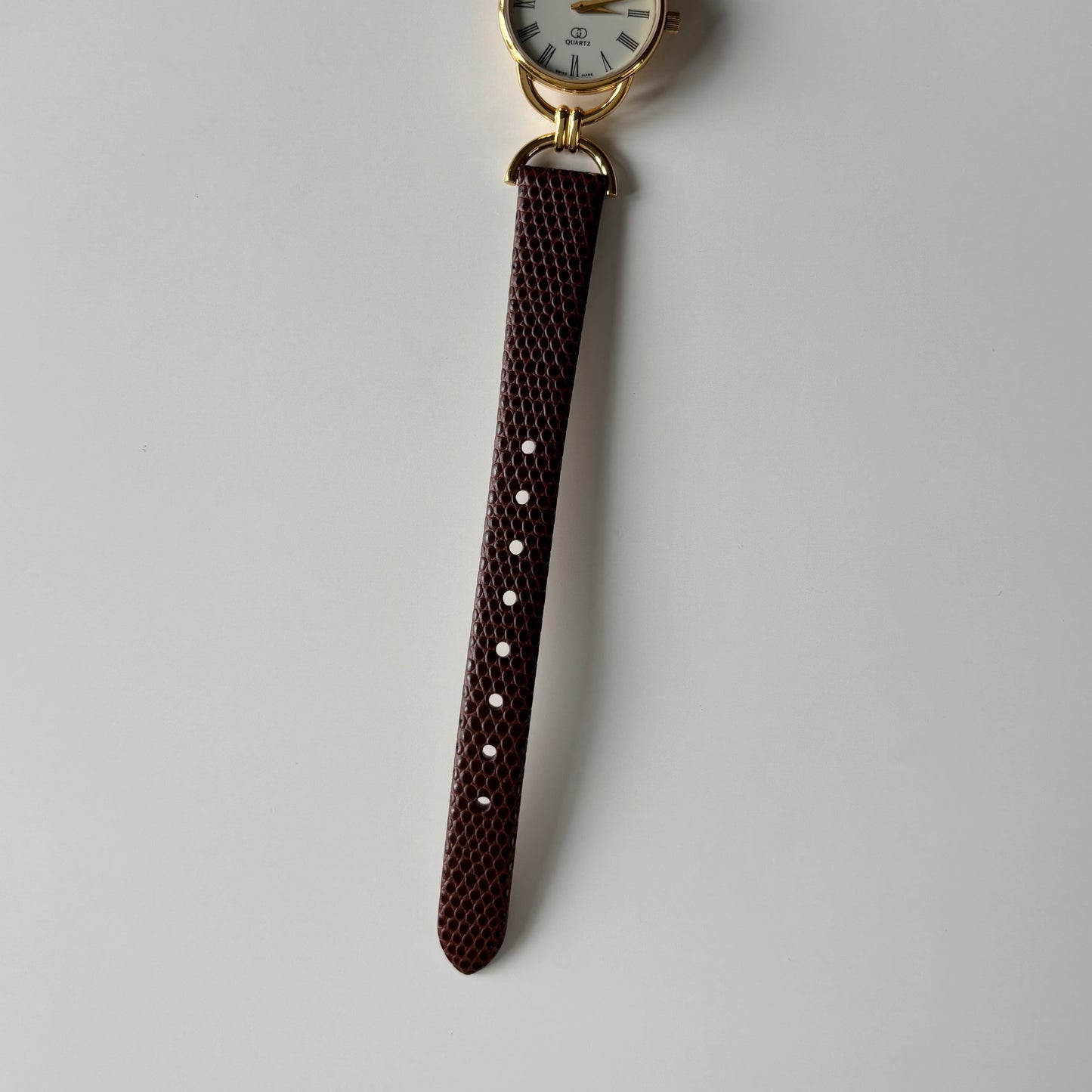 Gucci 1980s Cream Dial Gold Plated Horsebit Watch