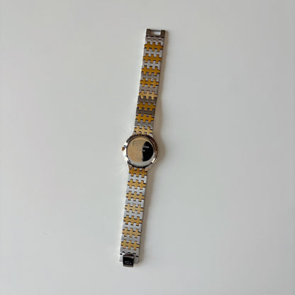 Dior 1990s Date Round Dial Two Tone Gold Plated Watch