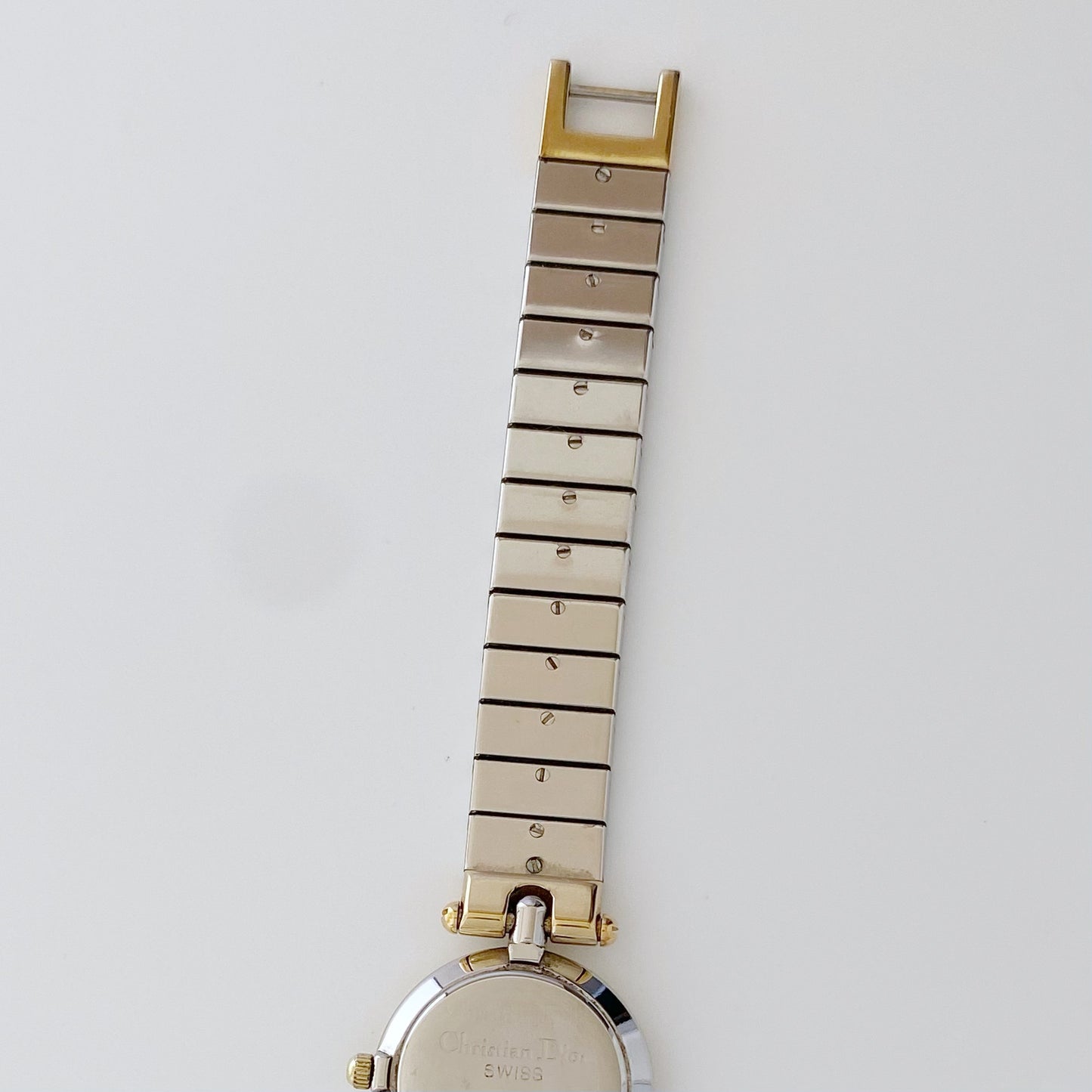 Dior 1990s Navy Dial Gold Plated Two Tone Watch