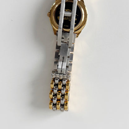 Burberry 1990s Round Dial Two Tone Watch