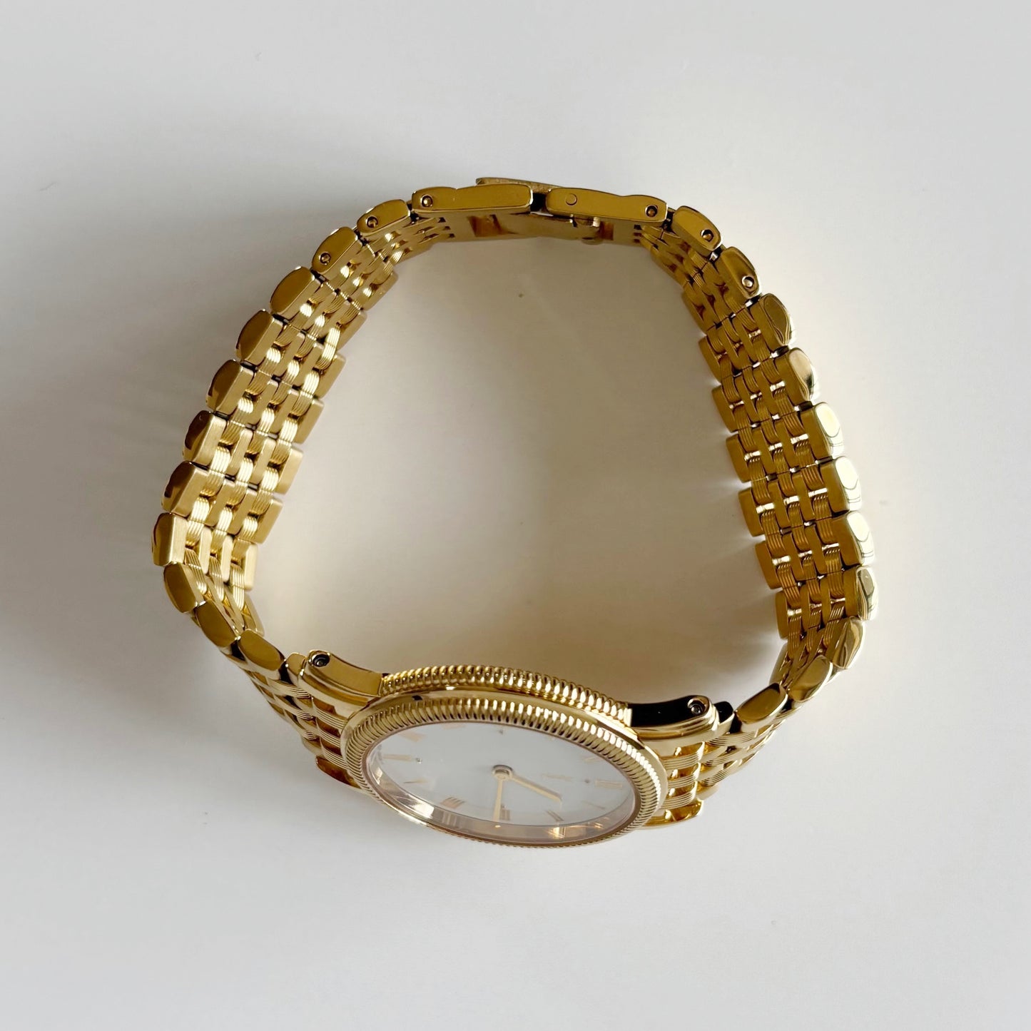 Yves Saint Laurent 1990s Round Dial Gold Plated Watch (Large)