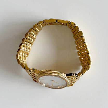 Yves Saint Laurent 1990s Round Dial Gold Plated Watch (Large)