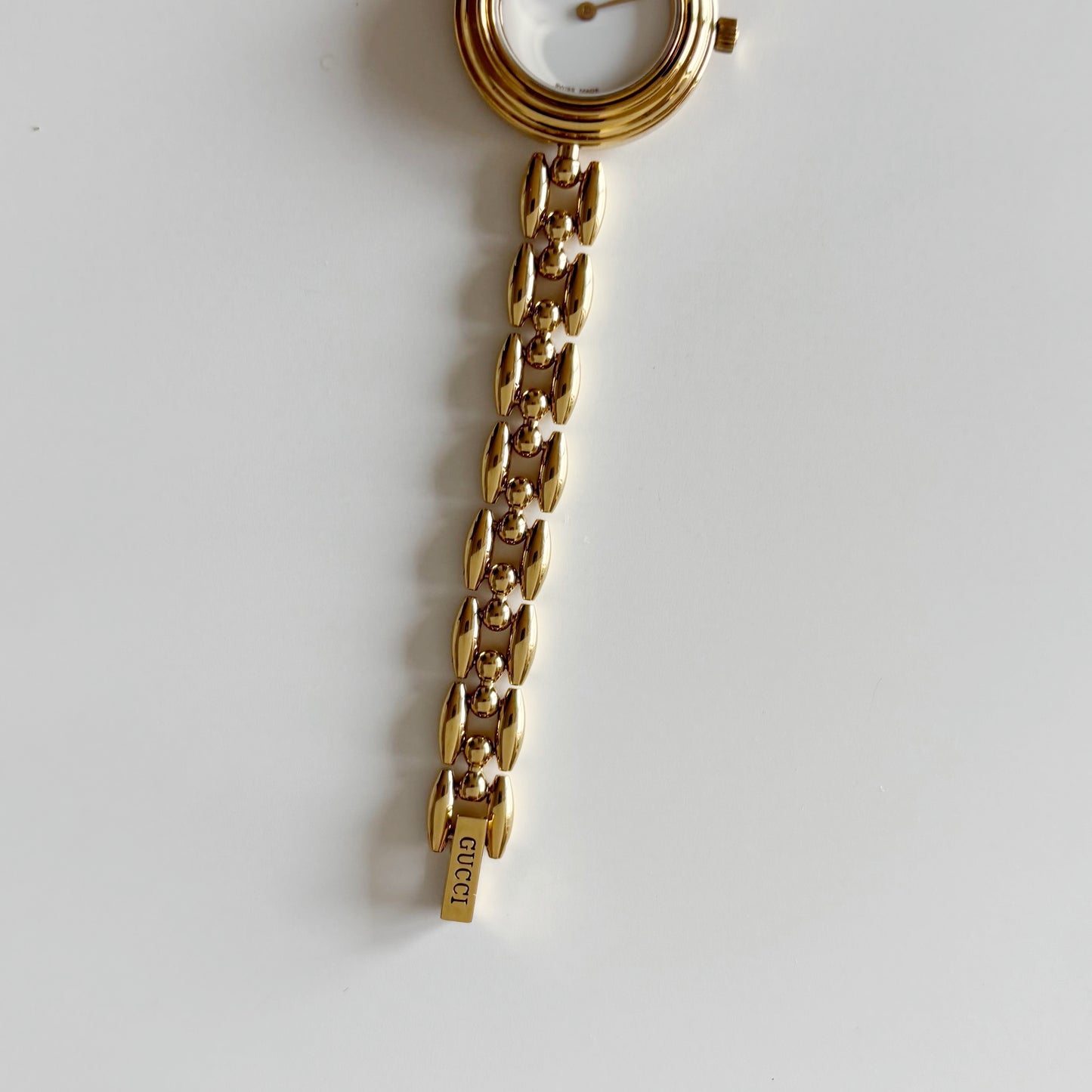 Gucci 1990s Interchangeable Bezel Gold Plated Watch with 6 bezels, case (167mm)