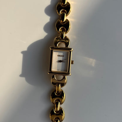 Gucci 1990s Interchangeable Strap Gold Plated Watch Watch with 3 belts, case