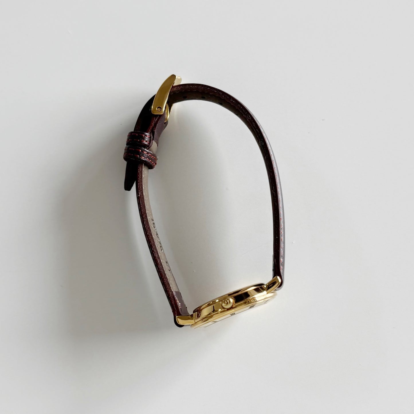 Gucci 1990s Sub Second Round Dial Gold Plated Watch