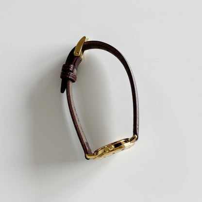 Gucci 1990s Sub Second Round Dial Gold Plated Watch