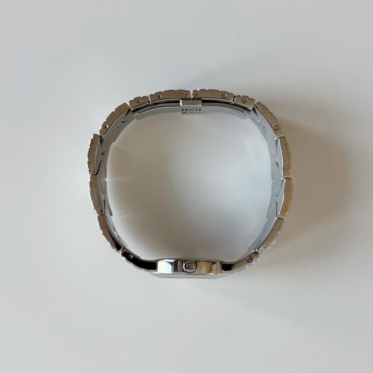Dior 1990s Seashell Round Dial Stainless Steel Watch