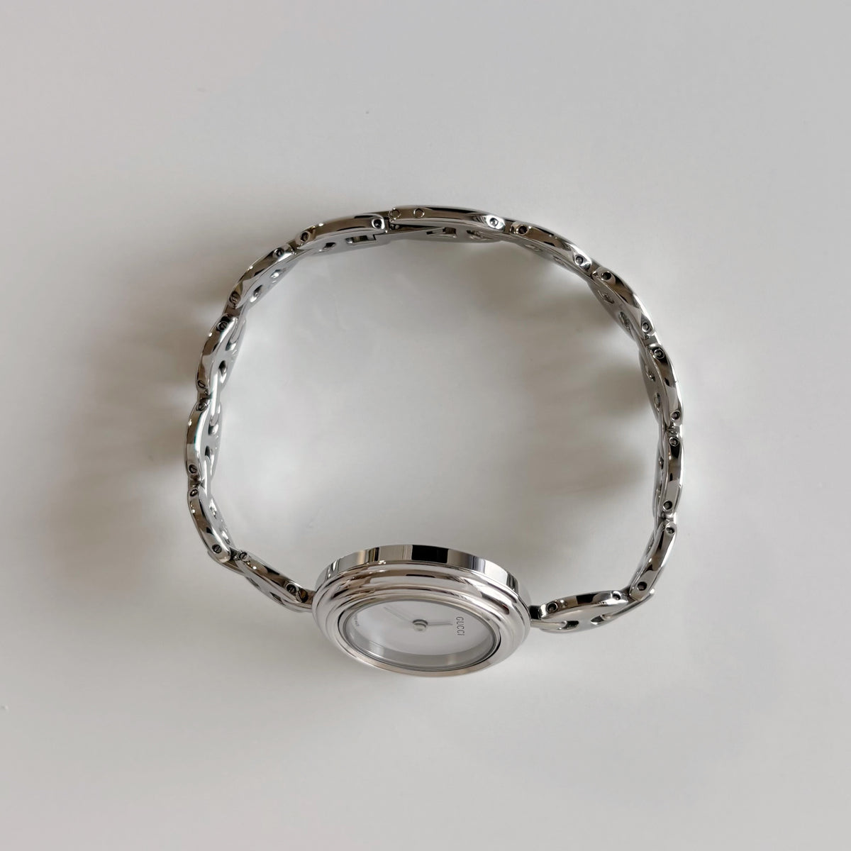 Gucci 1990s Interchangeable Bezel Stainless steel Chain Watch with 6 bezels, case (165mm)