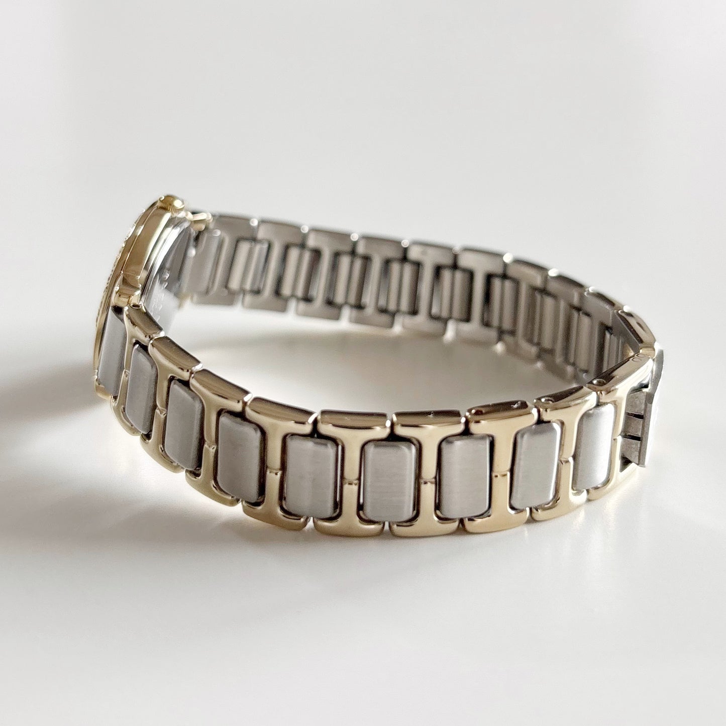 Yves Saint Laurent 1990s Black Dial Gold Plated Two Tone Watch