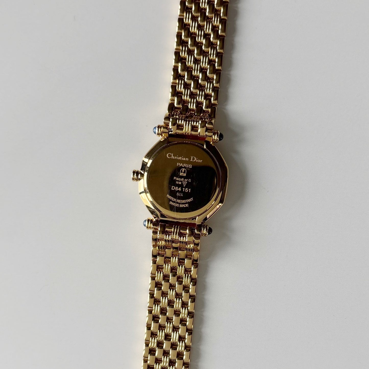 Dior 1990s Octagon Dial Gold Plated Watch