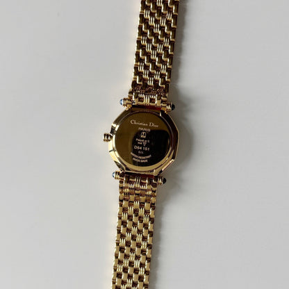 Dior 1990s Octagon Dial Gold Plated Watch