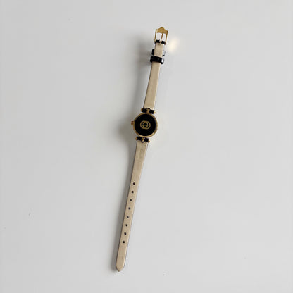 Gucci 1990s Sherry Round Dial Gold Plated Watch