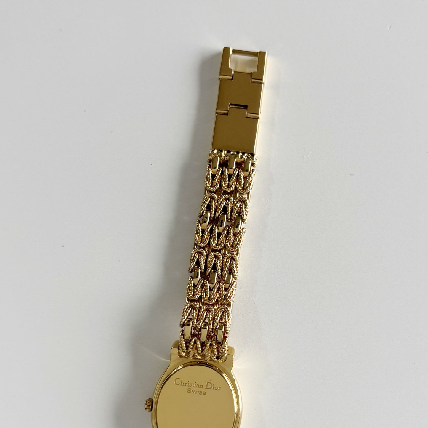 Dior 1990s Oval Dial Gold Plated Watch