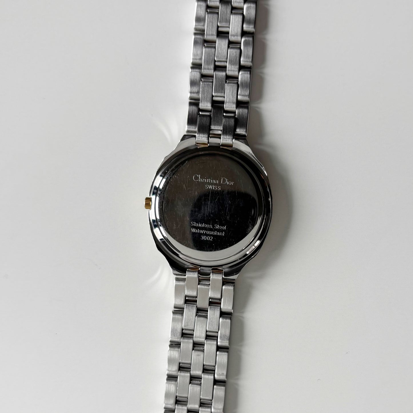 Dior 1990s Date Round Dial Gold Plated Two Tone Watch (Large)