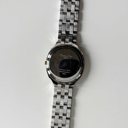 Dior 1990s Date Round Dial Gold Plated Two Tone Watch (Large)
